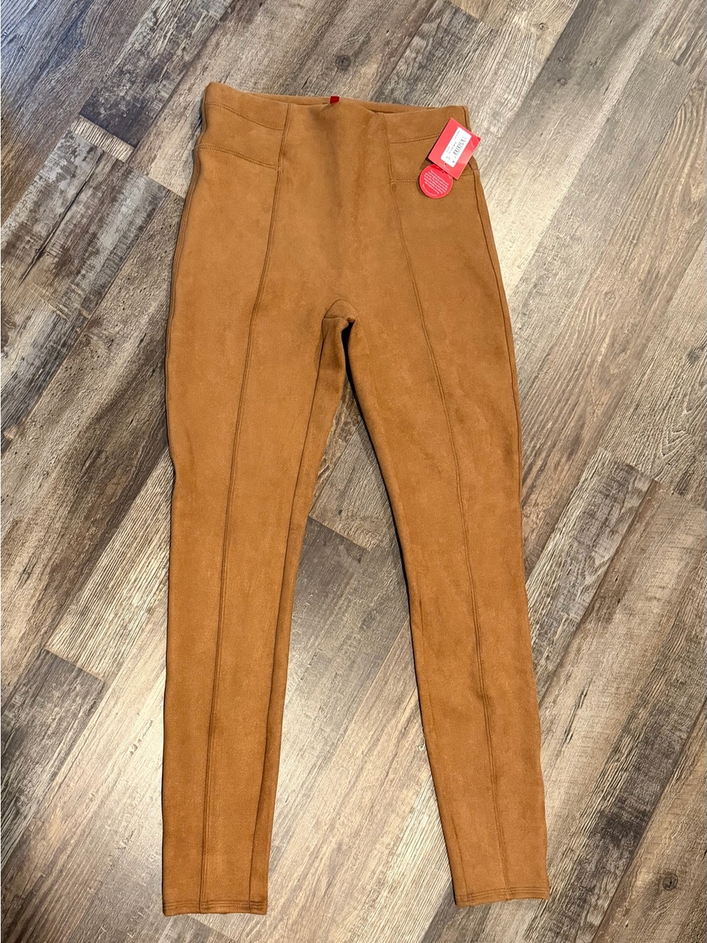 SPANX Faux Suede High-Waist Leggings - Brown
